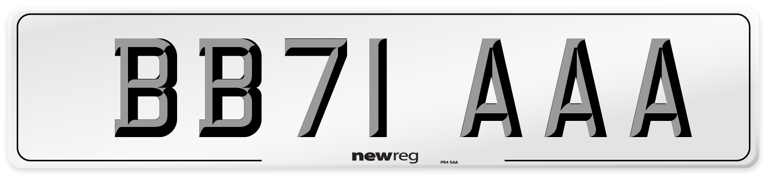 BB71 AAA Number Plate from New Reg
